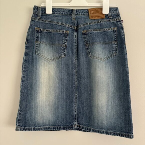 Ralph Lauren Knee Length Demin Skirt Size 8 - Picture 2 of 5